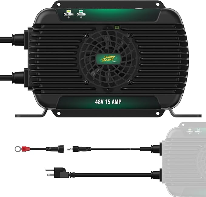Battery Tender PowerPlus 48V, 15 AMP Battery Charger and Maintainer - Golf Cart and Marine Applications - IP68 Weather Resistant