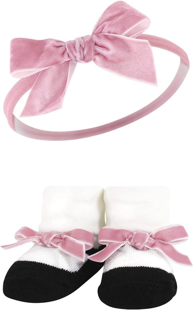 Hudson Baby Girl's Headband and Socks Giftset