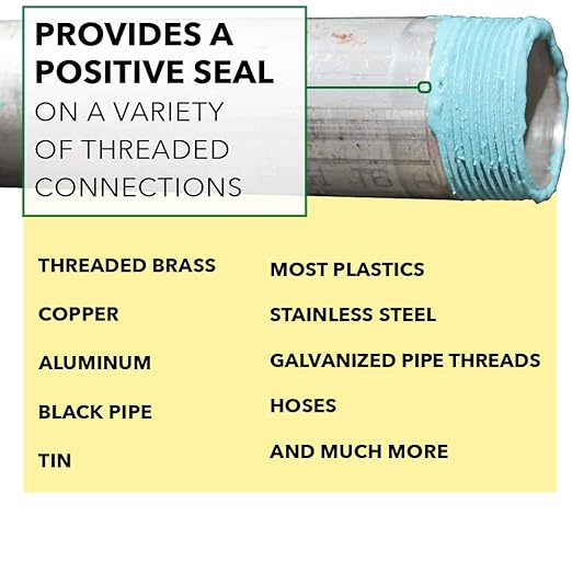 Gasoila Thread Sealant for Ethanol E10 & E85 Applications, Non-Hardening, Non-Toxic, Opaque Dark Green Paste – USA-Made, 1/4 Pint – Ideal for Pipe Threads, Motors, Fuel Lines & More, Brush in Cap
