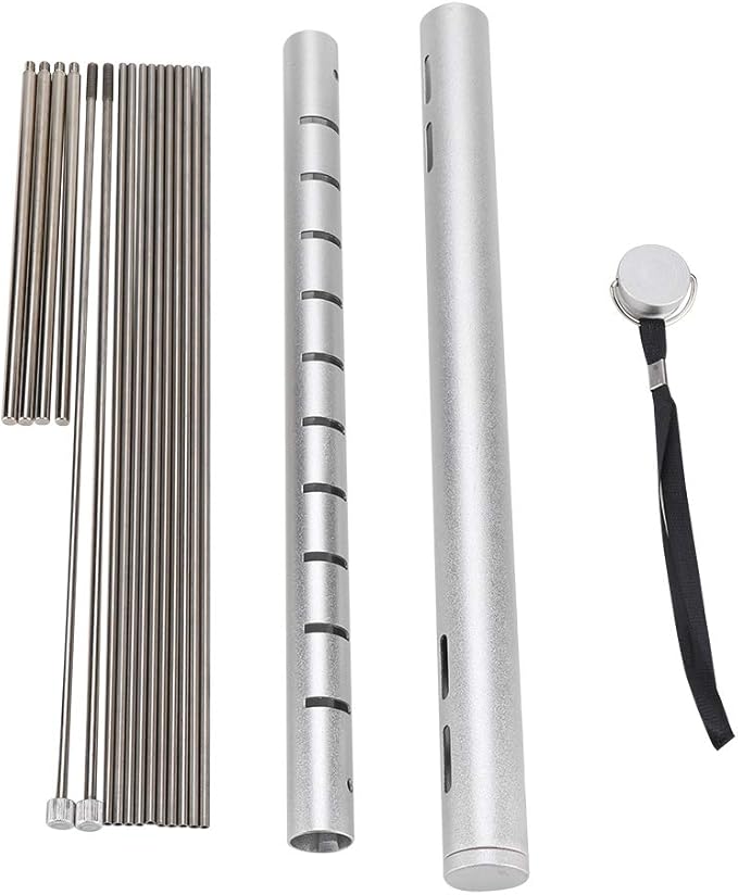 Acouto Portable Camping Grill Stainless Steel Folding BBQ Tube Backpackers Compact Charcoal Grill Picnics Backpacking -, Lawn & Garden