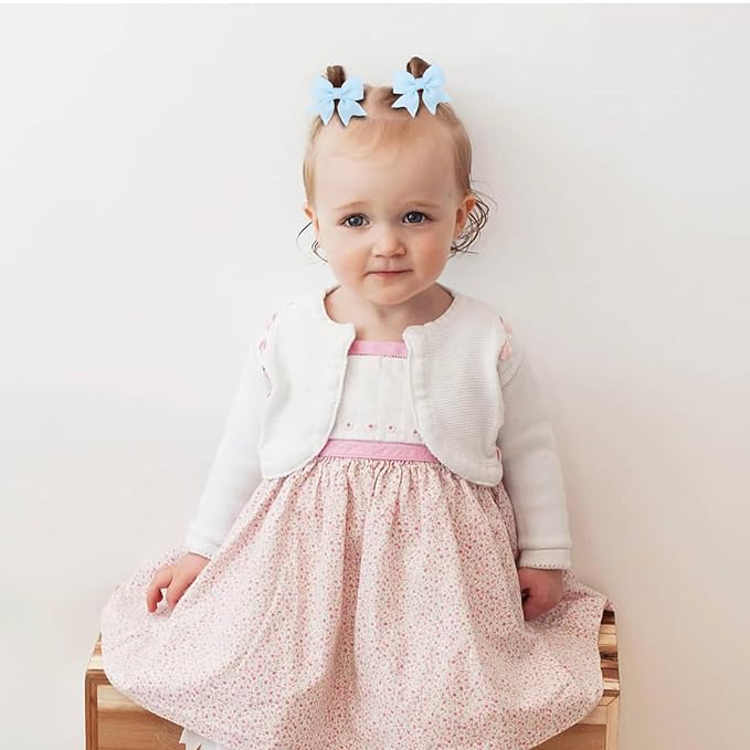 A set of two Cute Bow-shaped Elastic Hair Clips for Children. (Orange)