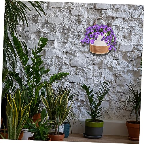 Boho Decor Wall Hanging Woven Basket Planters for Indoor Plants Rustic Hanging Flower Pot Basket