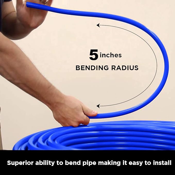 SUPPLYGIANT Pex-A Tubing 3/4 Inch x 500 Ft Tube Coil, Non-Barrier Pipe for Potable Water, 3/4" Flexible Water Tubing for Plumbing, Blue Pex Tube