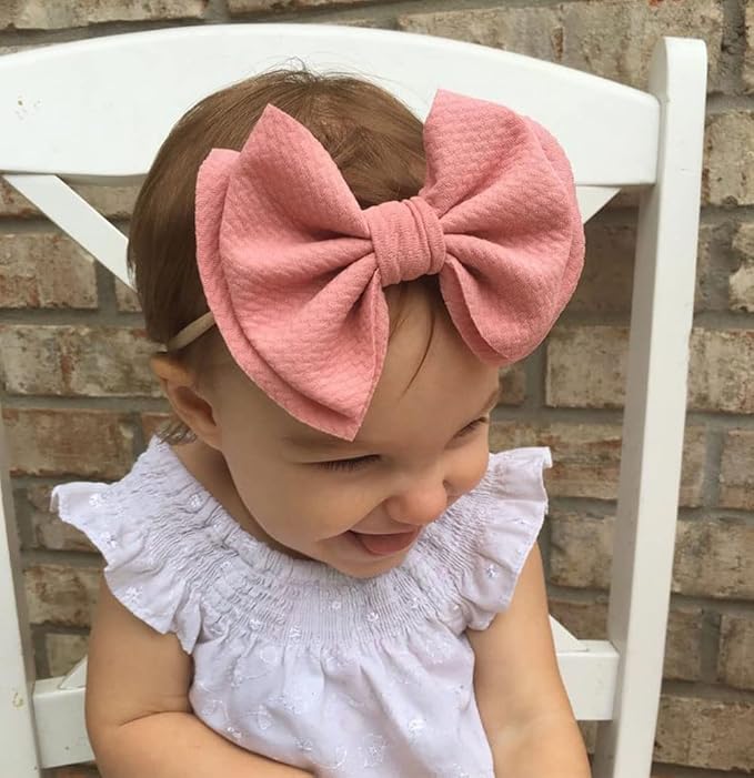 Baby Girl's 5 Inches Soft Double Bow-knot Nylon Headband Toddler Headdress for Photography Party Festivals (Purple)
