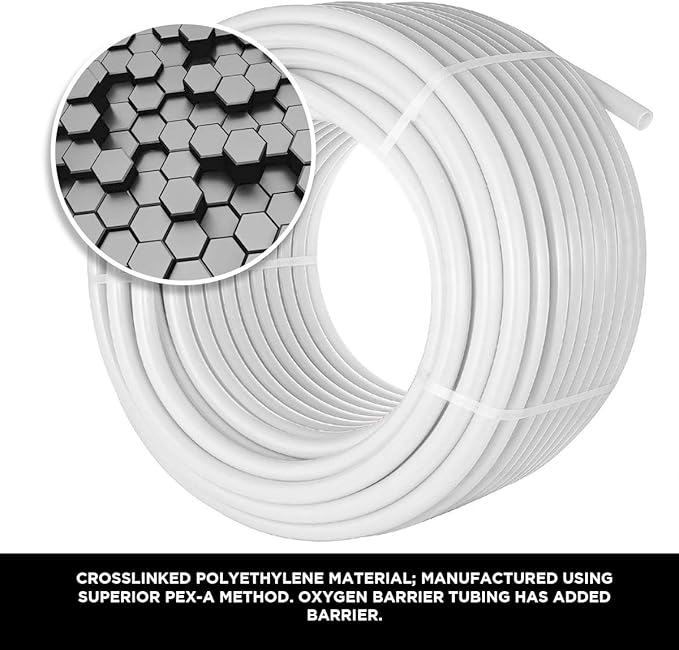 Pex-A Tubing - 3/4" x 500 Ft Coil; Non-Barrier Water Tube for Plumbing, White