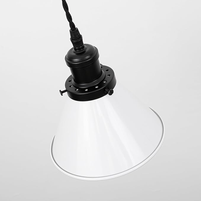 1x Plug in Cable Track Rail, 2X Adjustable Cord Black & White Track Lighting Fixtures H-Type Vintage Design for Kitchen Loft(No Bulb)