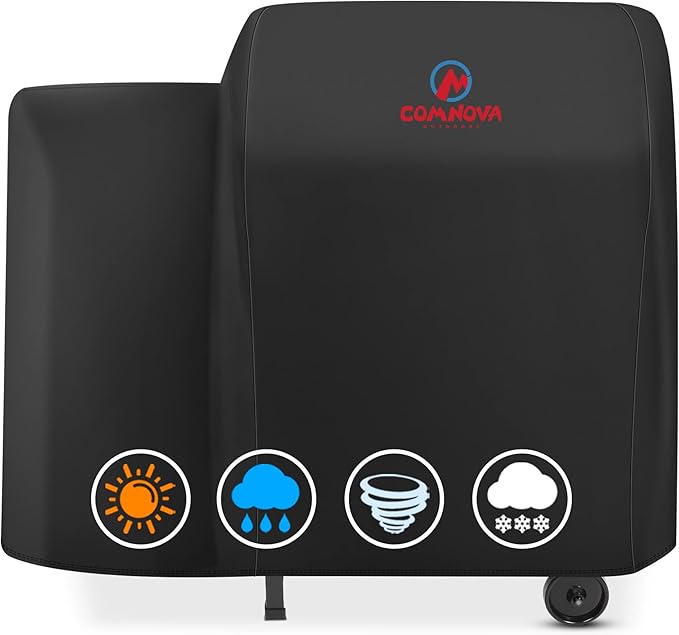 Comnova Grill Cover for Traeger Tailgater 20 Series - 600D Wood Pellet Smoker Cover for Traeger Waterproof & Heavy Duty, Pellet BBQ Cover for Treager 20 Series, Junior, Tailgater and Recteq 340 Grill