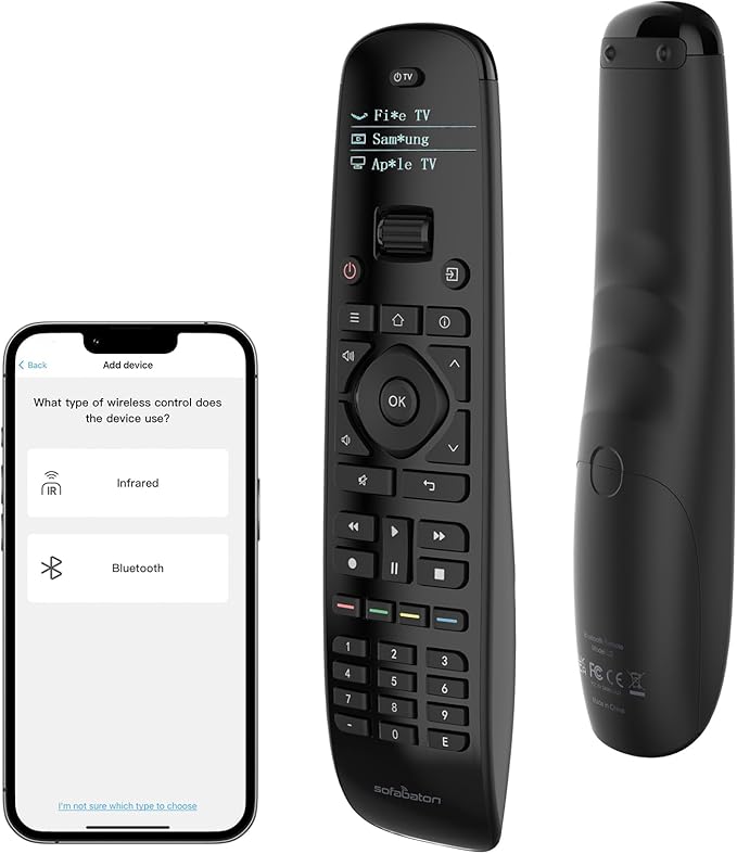 SofaBaton U2 Universal Remote with Backlit Button and Upgraded Scroll Wheel, All in One Universal Remote Control with App Control, Custom Macros for Smart TVs,Sound Bar, DVD/Blu-ray Players and More