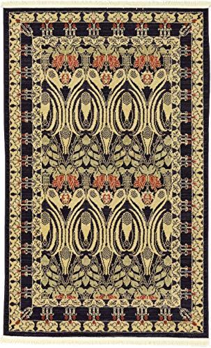 Unique Loom Edinburgh Collection Area Rug - Canmore (3' 3" x 5' 3" Rectangle, Black/ Cream) - color: Black/Cream, size: 3'3" x 5'3" (Rectangular)