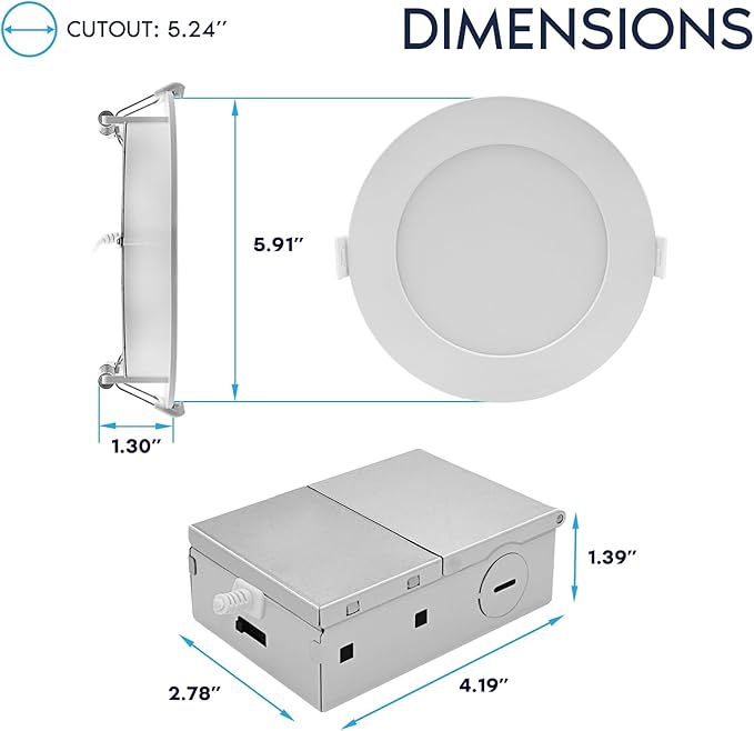 LUXRITE 5 Inch LED Recessed Light, ECO Backlit Mini Panel Spotlight, 5CCT 2700K-5000K, 1200 Lumens, High Output, 13 Watts, Dimmable, IC Rated, Wet Rated, ETL Listed, Energy Star, Round (12 Pack)