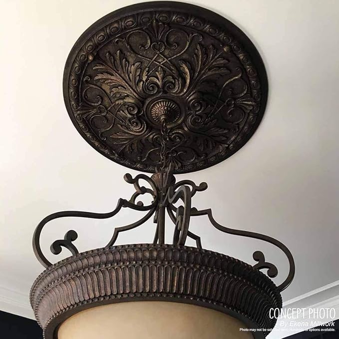 15 3/4"OD x 3 7/8"ID x 3/4"P Berkshire Ceiling Medallion (Fits Canopies up to 7"), Hand-Painted Flash Blue