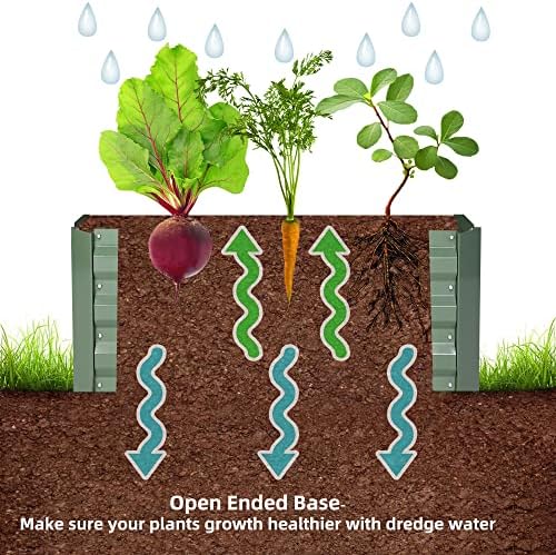 4x2x1ft Green Metal Raised Garden Bed Kit, Galvanized Outdoor Planter Box for Vegetables, Flowers, Herbs, and Succulents,60 Gallon Capacity