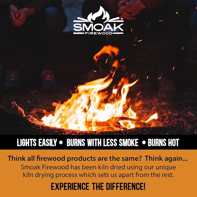 Smoak Firewood 12inch Length Premium Cooking Wood & Firewood Logs - Used for Grills, Smokers, Pizza ovens, stoves, firepits or fireplaces - USDA Certified Kiln Dried (Pecan - 12in pieces (45-50lbs))