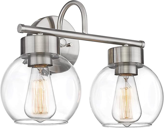 EAPUDUN 2-Light Bathroom Light Fixtures Over Mirror, Brushed Nickel Vanity Lights for Bathroom Modern Wall Sconces Vanity Light Porch Lamp Bathroom Lighting Vanity Lighting Fixtures