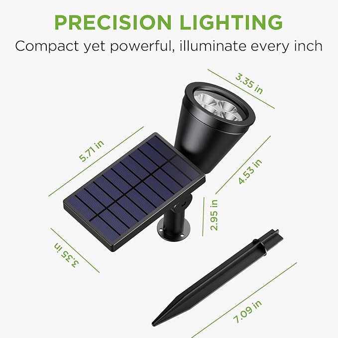 InnoGear Solar Lights Outdoor Waterproof Solar Garden Light for Outside Yard Landscape Lighting Pathway Spot Lights Spotlight Wall Light Auto On/Off, Pack of 4 (White)