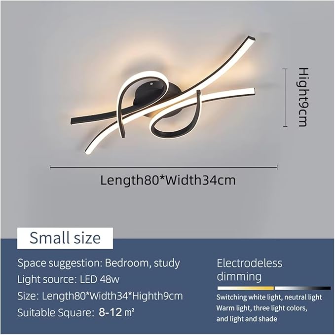 Smart Home Led Pendent Light Living Room Bedroom Study Room Hanging Light Black/Gold Art Decoration Chandelier,Modern Pendant Light