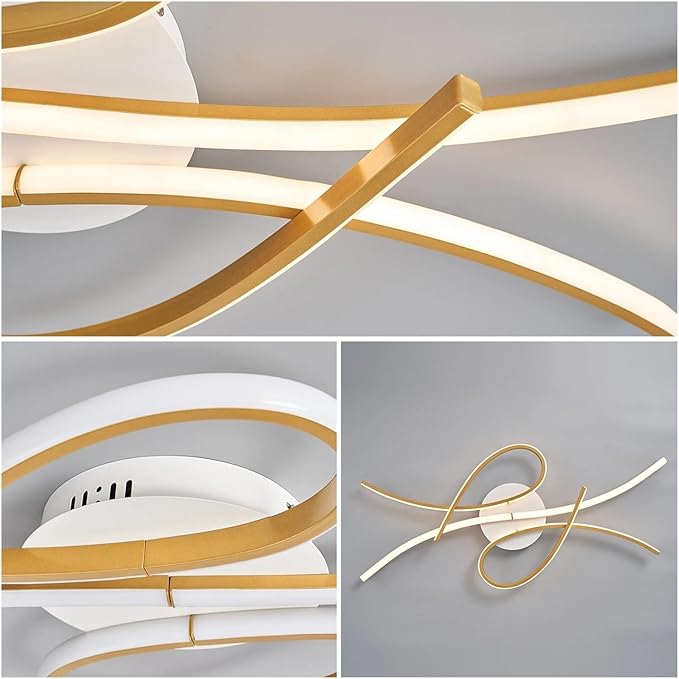 Smart Home Led Pendent Light Living Room Bedroom Study Room Hanging Light Black/Gold Art Decoration Chandelier,Modern Pendant Light