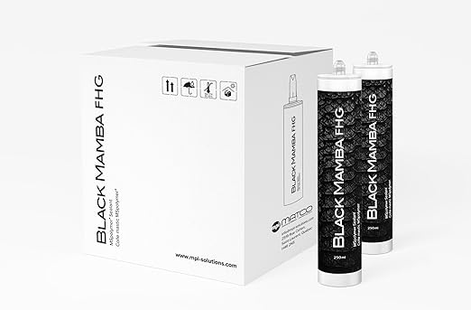 Black Mamba FHG High Tack - Superfast Mono Component Polymer Sealant Cartridge - Black, Single