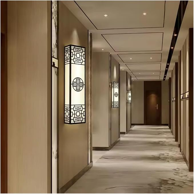Chinese Style Bedroom Wall Lamp Strip Shaped Zen Background Wall Bedside Lamp Living Room Hallway Stairs Hotel Lighting,Wall Lamp