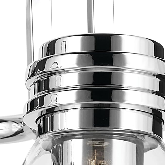 Kichler Farum 26" 3-Light Bathroom Vanity Light Fixture with Clear Glass in Chrome, Modern Wall Mount Over Mirror for Single or Double Vanity (26" W x 9.5" H), 55155CHCLR