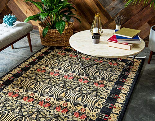 Unique Loom Edinburgh Collection Area Rug - Canmore (5' 1" x 8' Rectangle, Black/ Cream) - color: Black/Cream, size: 5'1" x 8' (Rectangular)