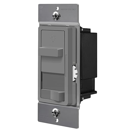 TOPGREENER Kalide 0-10V Dimmer Light Switch, LED Dimmer Switch, Low Voltage Dimmer, 3-GYay or Single Pole, 120VAC 60Hz, 120VAC 10A/ 277VAC 5A LED, TGSDS-010-GY, Gray