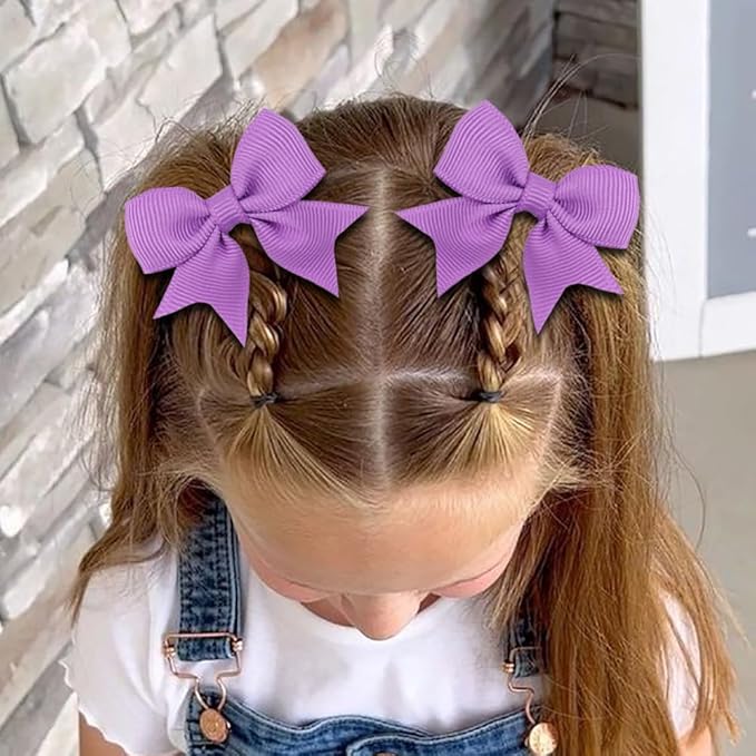 A set of two Cute Bow-shaped Elastic Hair Clips for Children. (yellow)