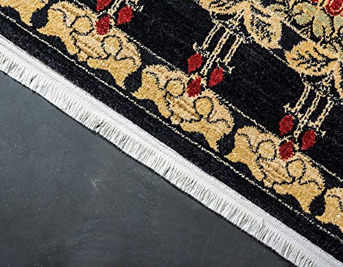 Unique Loom Edinburgh Collection Area Rug - Canmore (5' 1" x 8' Rectangle, Black/ Cream) - color: Black/Cream, size: 5'1" x 8' (Rectangular)