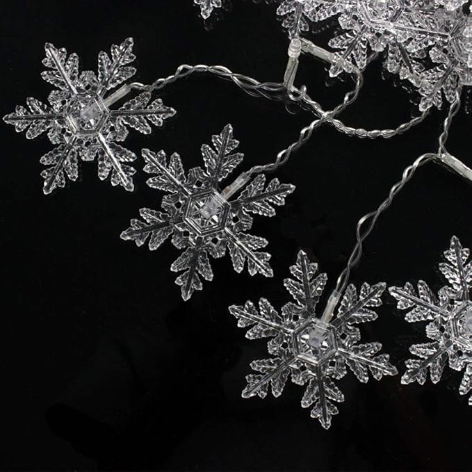 Lainin 12ft/3.5M USB Powered 8 Modes Snowflake Curtain Night Light Icicle Fairy String Light, Perfect for Christmas Wedding Holiday Garden Indoor/Outdoor Party Decoration - White