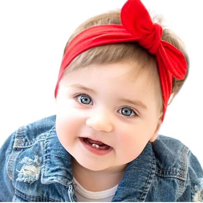 Baby Girl's Cute Toddler Bow Headbands Bowknot Rabbit Hairband Headwear for Daily Life Travel Photography (Black)