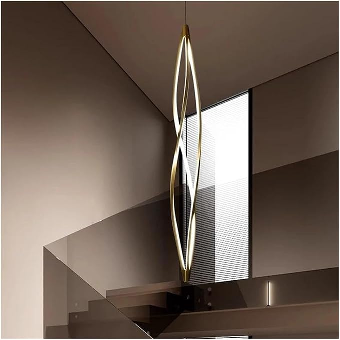 Modern Home Decor Led Lights Pendant Light Lamps Forstaircase Chandeliers for Living Room Hanging Indoor Lighting,Modern LED Chandelier(APP with RC Dimmable,Gold 150cm)
