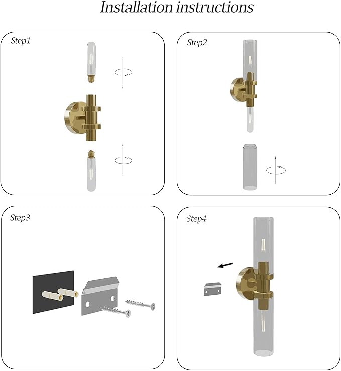 Rayogale Rechargeable Battery Wall Sconce Set of Two, 10000mAh Cordless, Dimmable, Type-C Charging for Living Room, Bedroom Gold with Green Lampshade (Include 4 Special Bulbs)