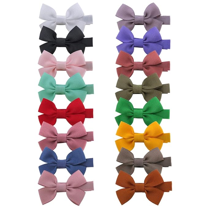 Cute Hair Clips for Baby Toddler Girls Tiny Hair Bow Alligator Clips in Fringe Bangs Hair Barrettes Accessories (Ambrosia 16 PCS)
