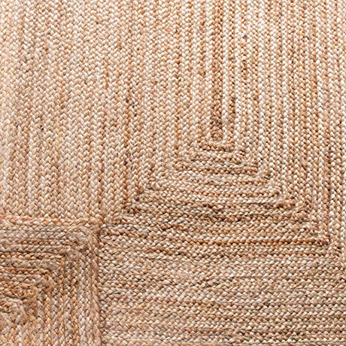 SAFAVIEH Area Rug 4' Round - Cape Cod Collection- Natural Brown, Handmade Braided Flat Weave Jute (CAP252A) - size: 4' (Round)