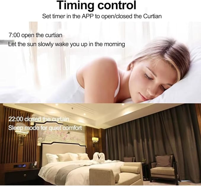 Control4 Native Smart Motorized Curtain Track Kit, 4000mAh Battery Automatic Curtain Opener, Pre-assembled Electric Rail for S-Fold Ripple Fold, Remote Support (2 meters (78.7 inches))