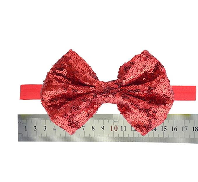 Baby Girl's Lovely Sequins Bowknot Headband Toddler Hairband for Photography Travel Party Festivals (Black, One Size)