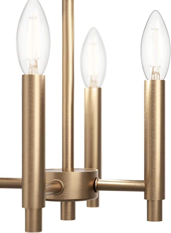 Kichler Madden 25.5" 4 Light Pendant in Champagne Bronze, Soft Modern Fixture, for an Entryway, Breakfast Nook, Laundry Room, (25.5" x 16"), 52722CPZ