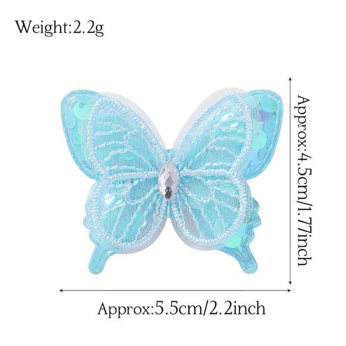 Hair Clips Butterfly Hair Clip Glitter Butterfly Hair Clips Kids Clips for Birthday Christmas Children's Day Gift (purple)