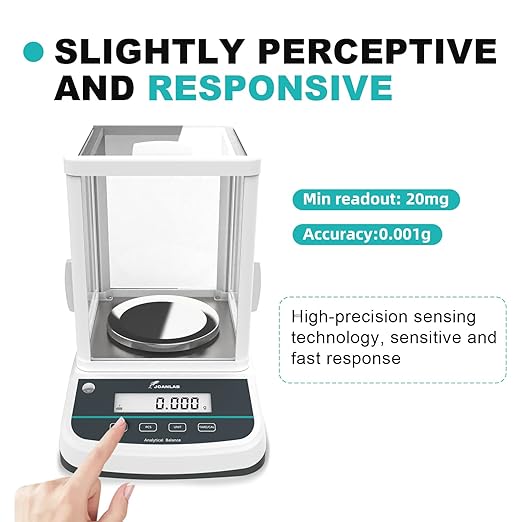 JOANLAB Analytical Balance 300g x 1mg Scale High Precision 0.001g Accuracy Digital Lab Scale for Laboratory Pharmacy Jewelry w/Front & Rear Display