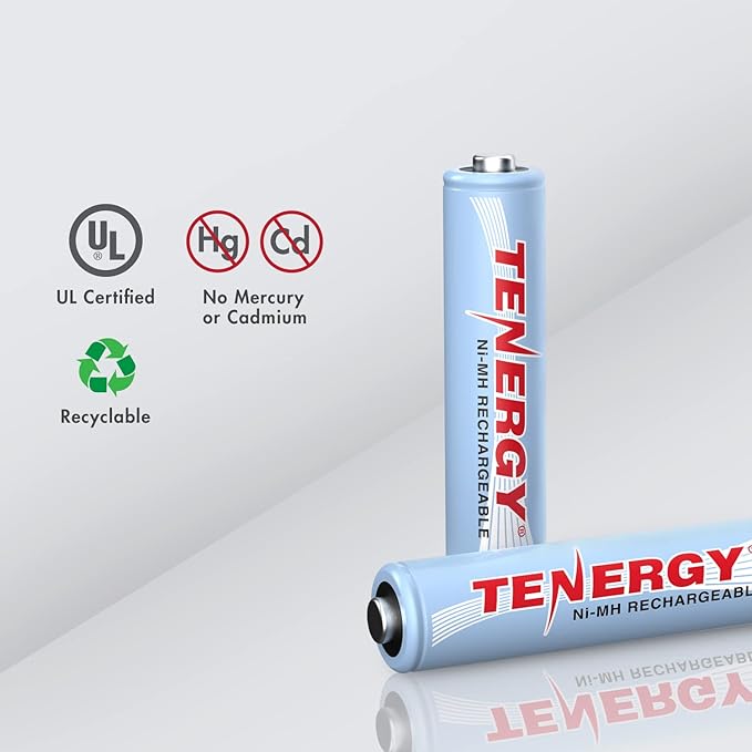 Tenergy TN145 8 Bay Charger and 4 Pack Rechargeable AA Batteries and 4 Pack Rechargeable AAA Batteries, Independent Charging, UL & CE Certified