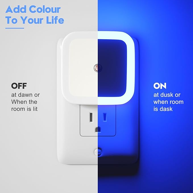 Sujeet Night Light, Night Lights Plug into Wall 8-Pack, Nightlight Plug in Night Light, Dusk to Dawn Night Lamp Led (Blue)