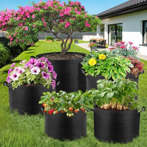Jorvila 10-Pack 7 Gallon Grow Bags