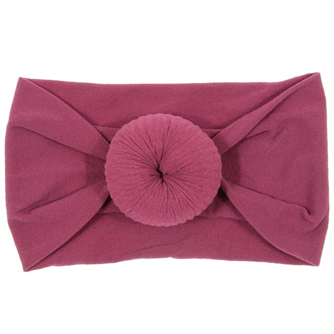 Nishine 6 Pack Cute Toddler Baby Girls Elastic Soft Nylon Headwraps Infant Knot Bow Headband Turban (Set 2)