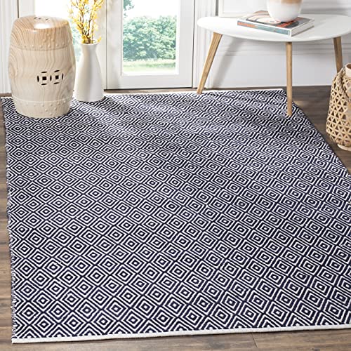 SAFAVIEH Boston Collection 3' x 5' Navy BOS682D Handmade Flatweave Cotton Area Rug - color: Navy, size: 3' x 5' (Rectangular)