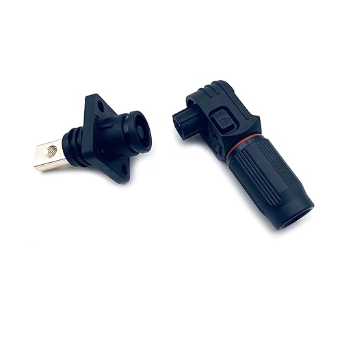 400A Battery Energy Storage Connector, 150mm² High Current Connectors IP67 Waterproof Copper Brand Thread Wiring Power Adapter Quick Plug Terminal Right Angle Plug and Socket (1500V Black+Orange)