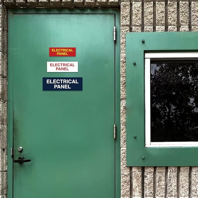 All Quality Basic Electrical Panel Sign - Fire Regulation Safety Compliance Sign - Silver - Small (1 Pack)