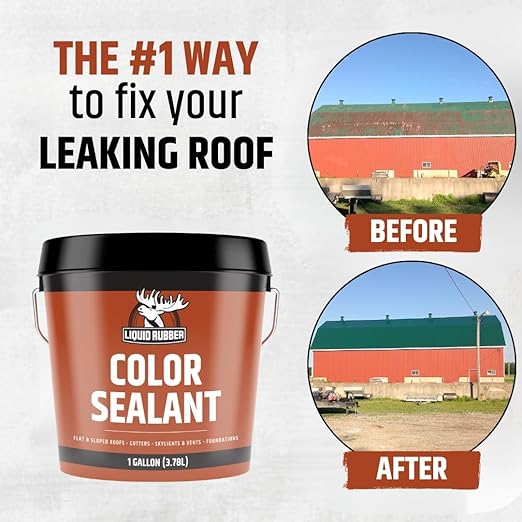 Liquid Rubber Color Waterproof Sealant - Elastomeric Roofing Coating for Flat or Slope Roofs & Foundations - DIY Paint & Leak Repair Membrane Compatible with Metal & Concrete - White, 1 Quart