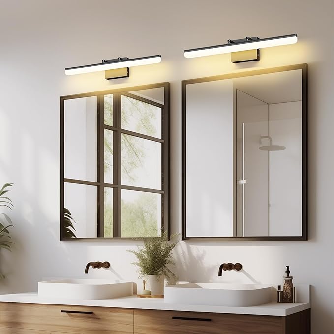 Black Vanity Light 24", 18W LED Bathroom Light Bar with 5CCT, Adjustable Angle & ETL Dimmable Driver – Modern Bathroom Vanity Light Fixture for Mirror, Powder Room, Bedroom, Apartment, Hotel
