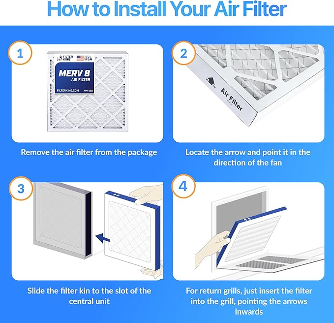 Filter King 39.5x10.5x1 Air Filter | 4-PACK | MERV 8 HVAC Pleated A/C Furnace