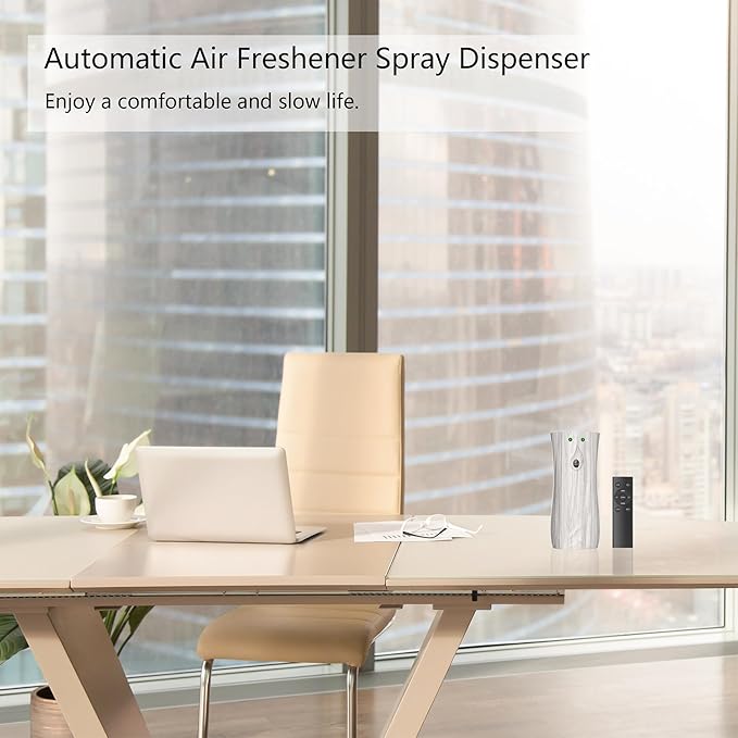 4 Pack Automatic Air Freshener Dispenser with Remote Control – Wall Mounted or Free Standing Battery Operated Scent Spray Dispenser for Home, Office, Bathroom (BHW, Standard)